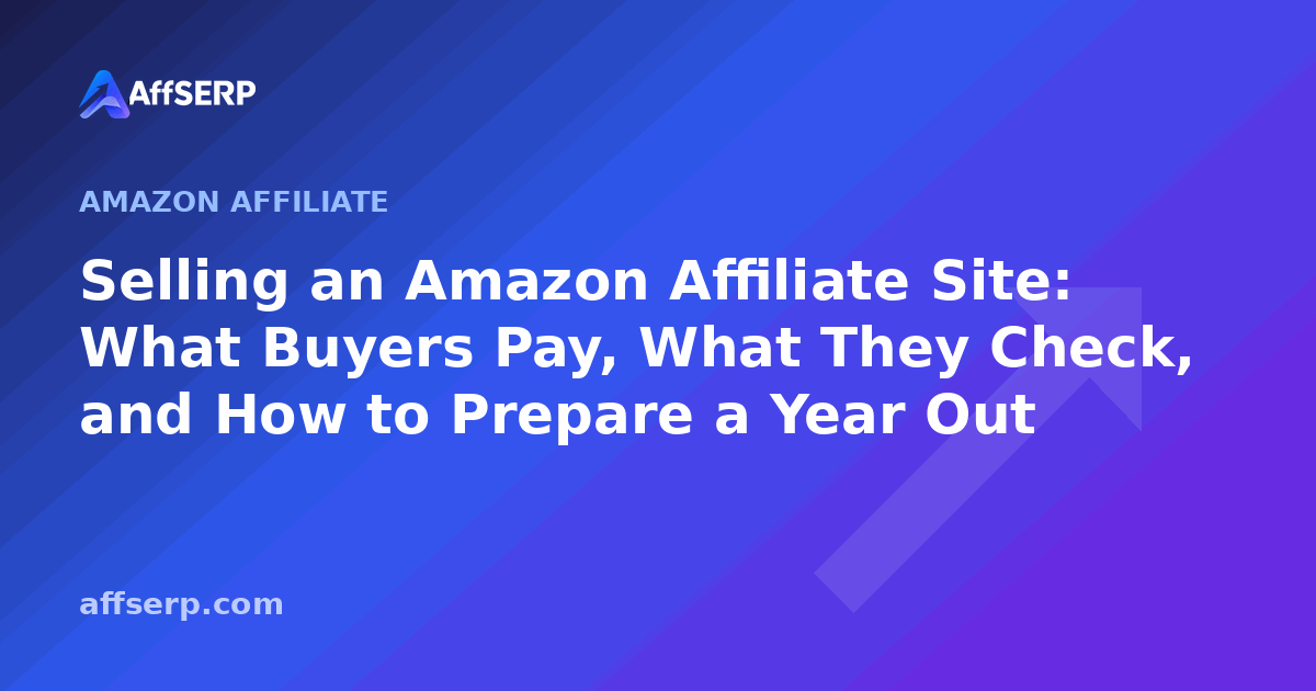 Selling an Amazon Affiliate Site: What Buyers Pay, What They Check, and How to Prepare a Year Out